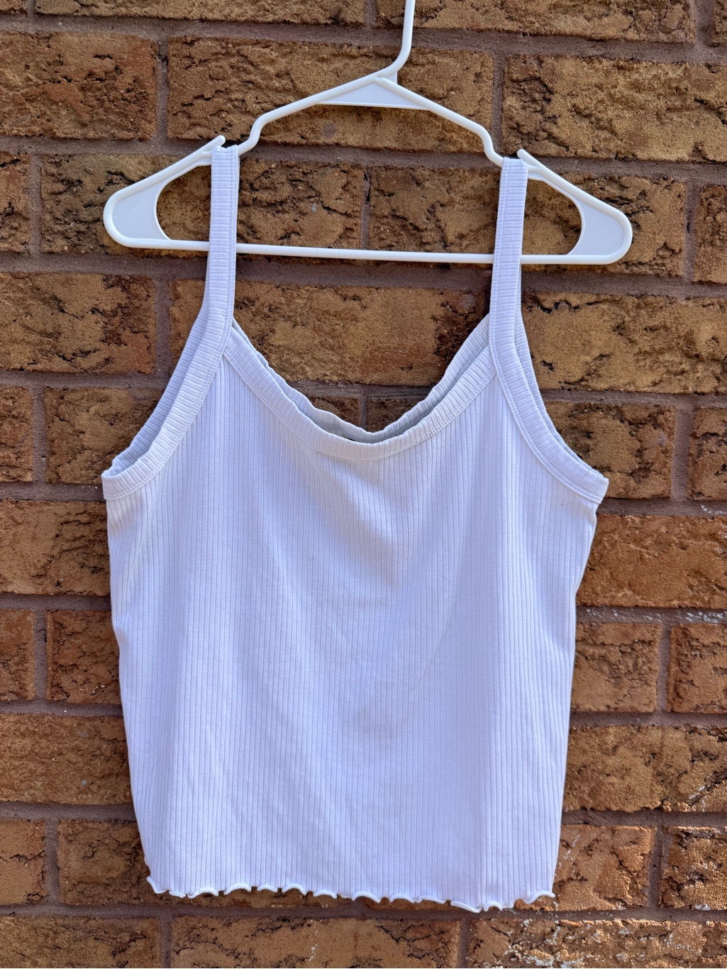 4/$25 Far West White Ribbed Tank Top - Classic Sleeveless Cami